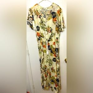 Pinup Fashion Tropical Print Maxi Dress Size 24W